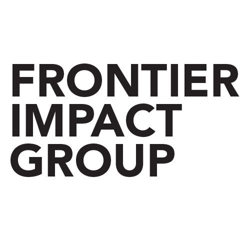 The logo for the frontier impact group is black and white.