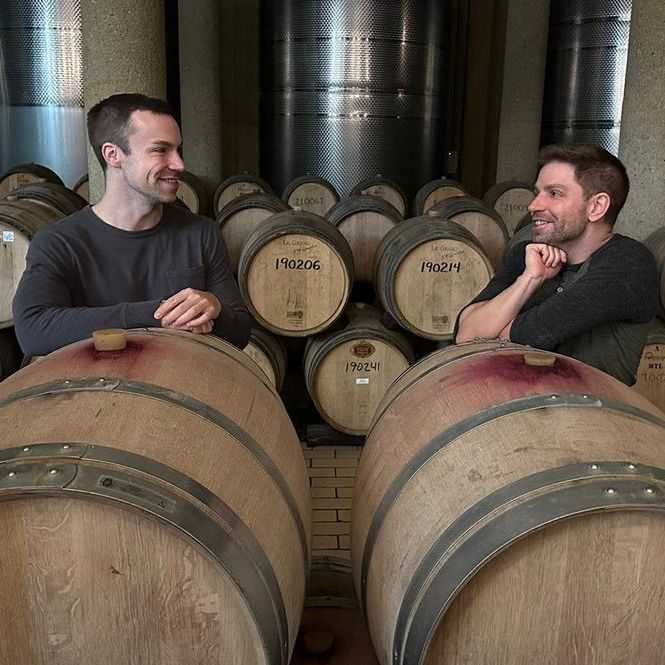 Couple of men in a vineyard in Chile