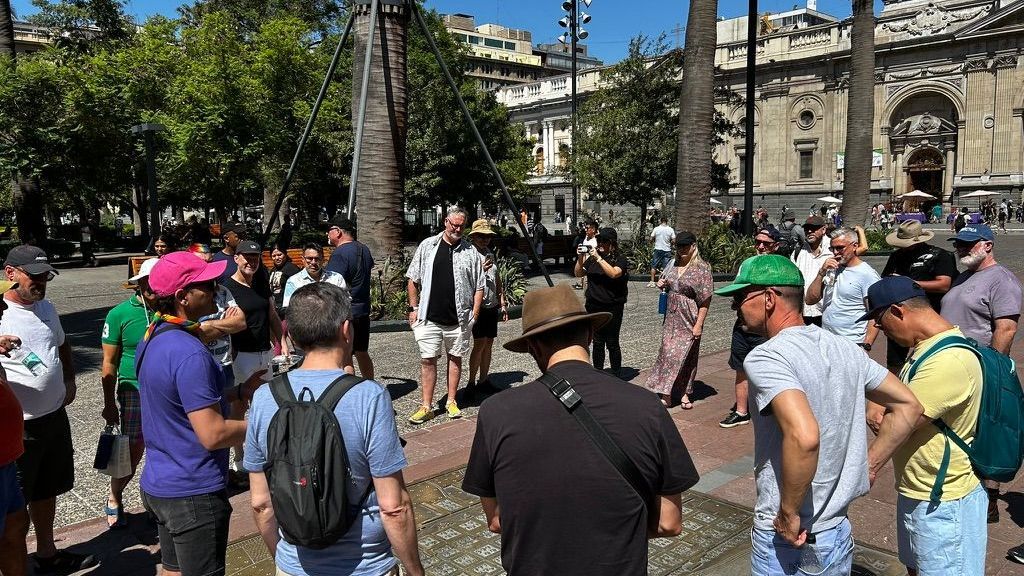 LGBT group in plaza de Armas, Santiago de Chile