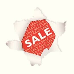 Red Background Sale Tag — Travel Accessories in Tukwila, WA