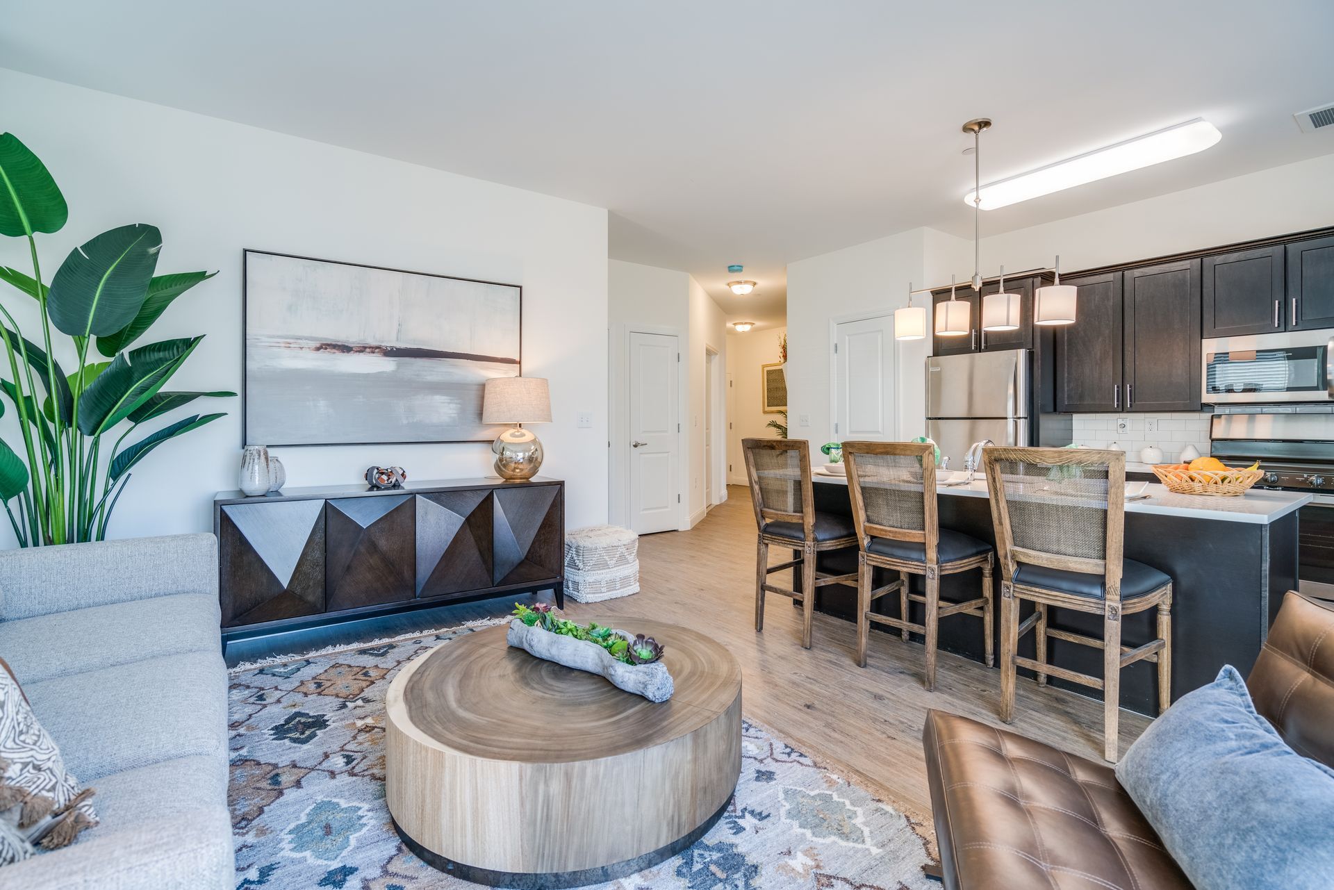 Interior photo of a wooden staircase