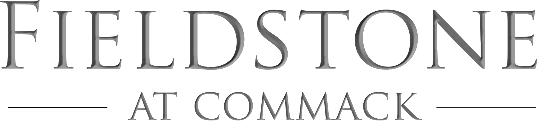 Fieldstone at Commack logo in serif font with a line beneath the top word and bottom words.