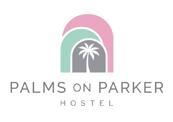 The logo for palms on parker maroochydore has two palm trees on it.