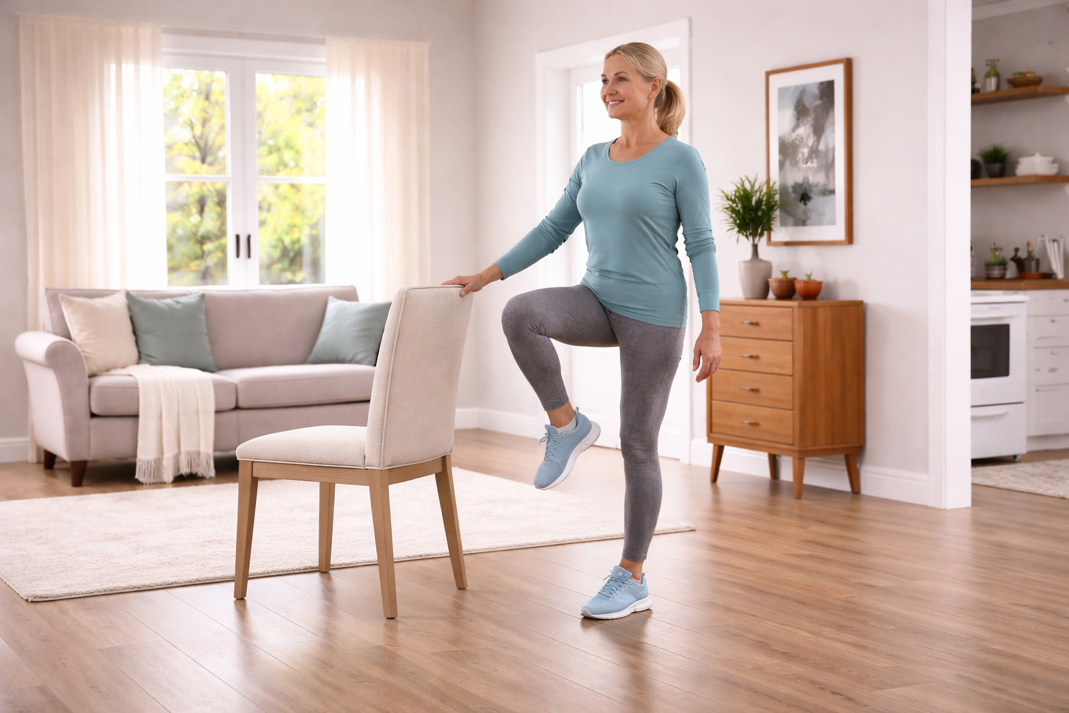A guy using jsut walk product for balance training