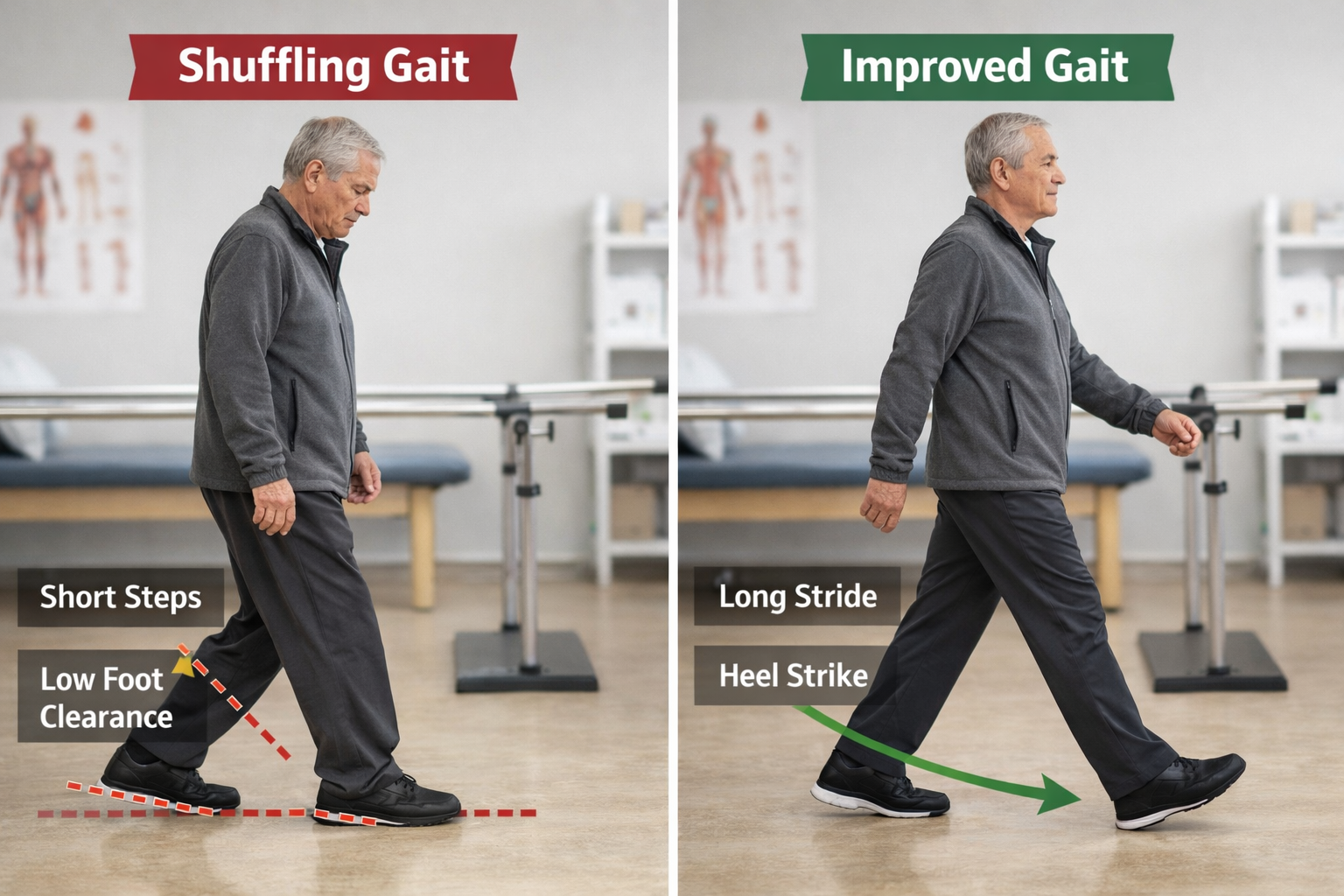 shuffling gait