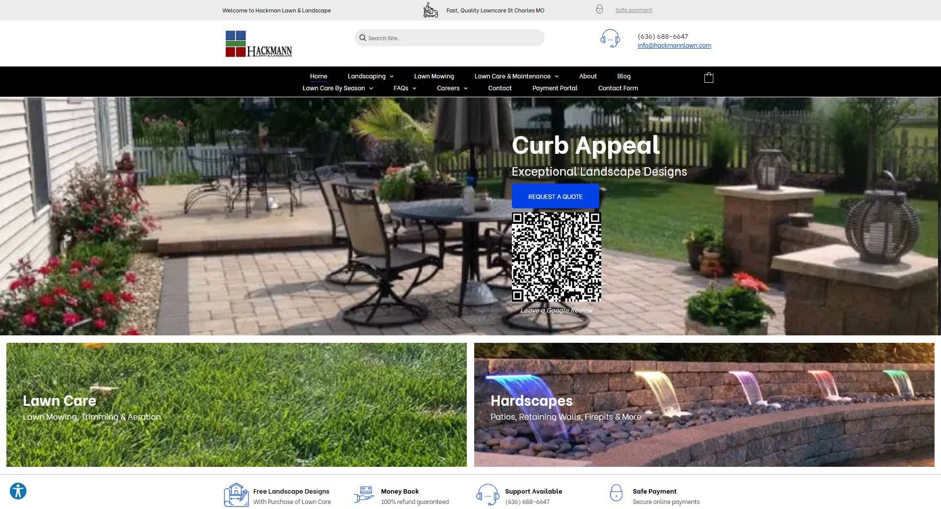 Hackmann Lawn & Landscaping's Website After using Market Boss in St. Charles MO