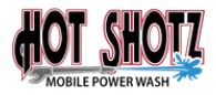 The logo for hot shot mobile power wash is a mobile power wash.