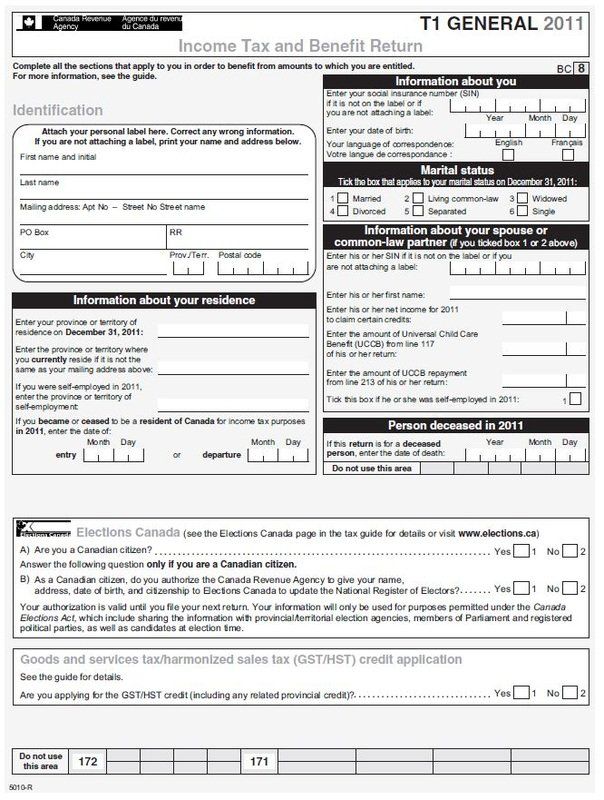 t1 general tax form