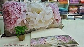 Coordinato  per letto con stampa a fiori