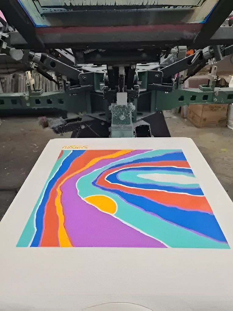 A Colorful Painting Is Being Printed on A T-Shirt — CKM Screen Printing in Erina, NSW
