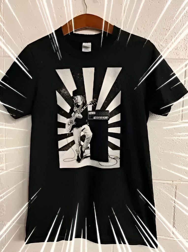A Black T-Shirt with A Picture of A Man Playing a Guitar on It — CKM Screen Printing in West Gosford, NSW