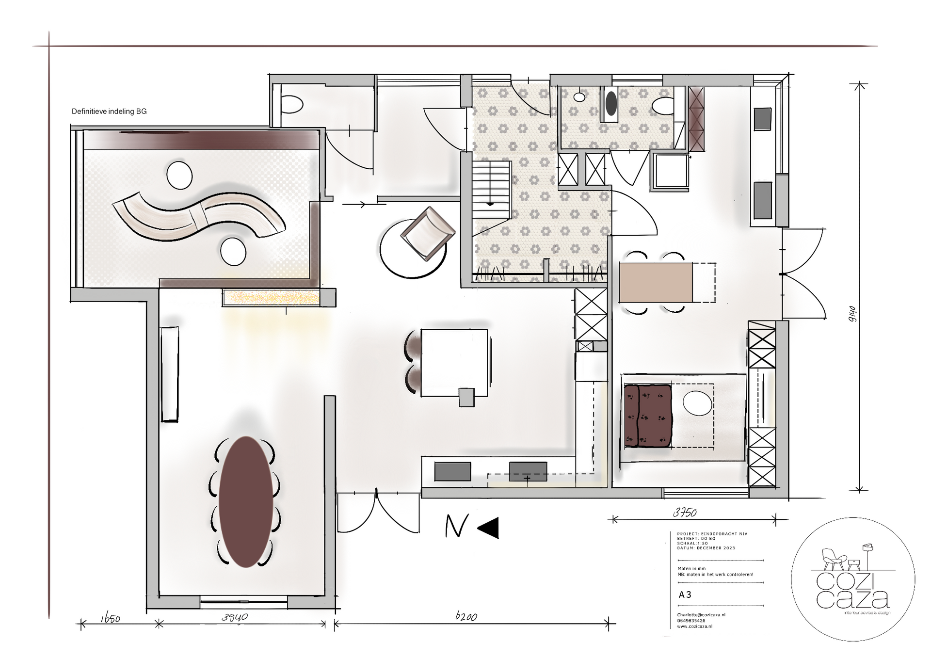 plattegrond getekend
