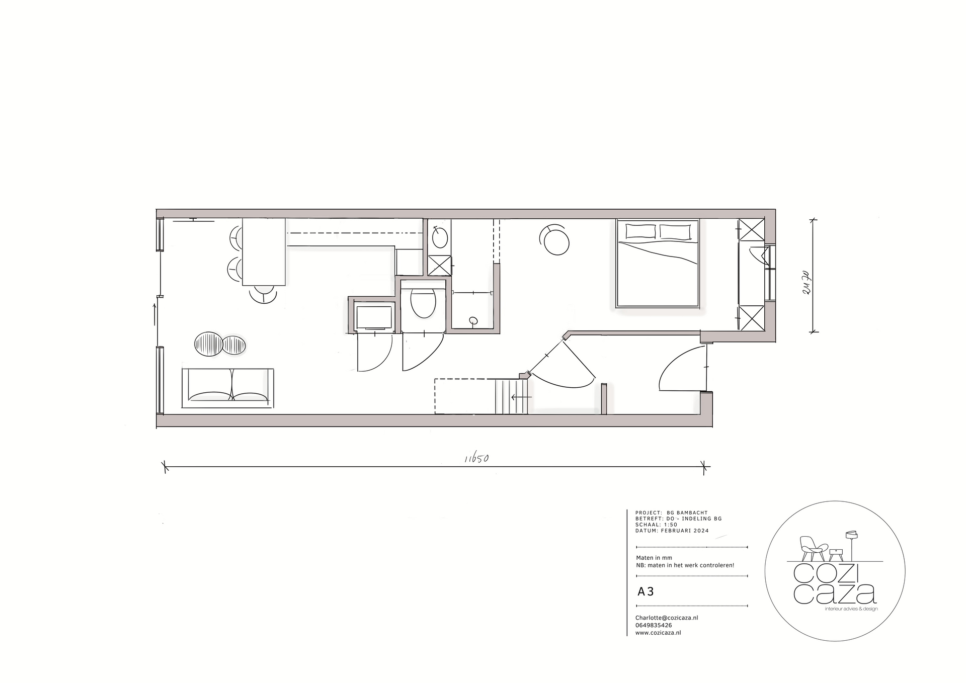 plattegrond indeling ten behoeve van verbouwing