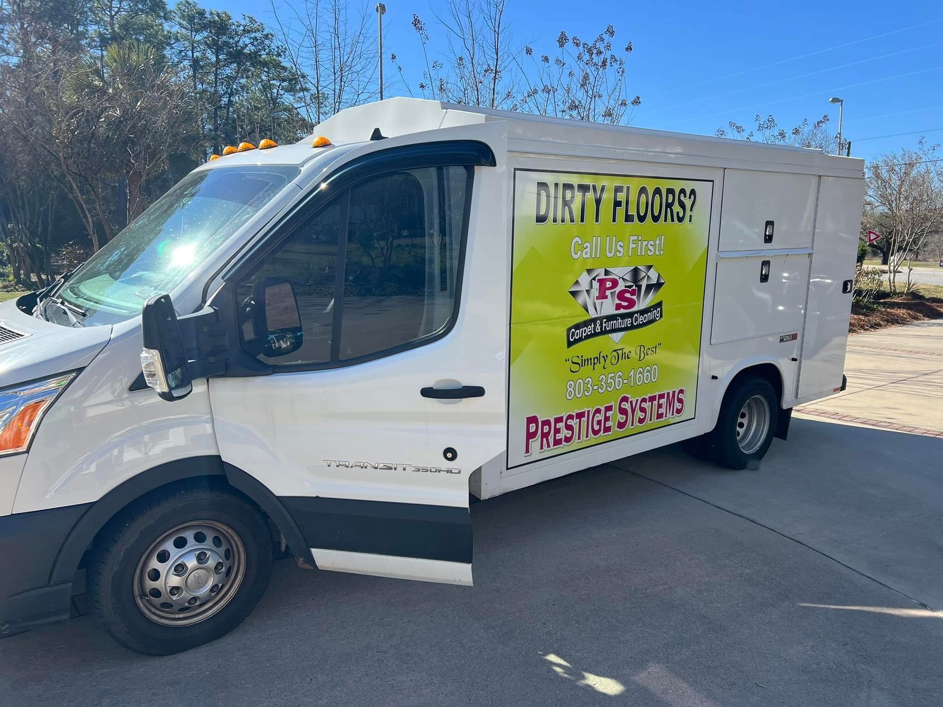 White service van with
