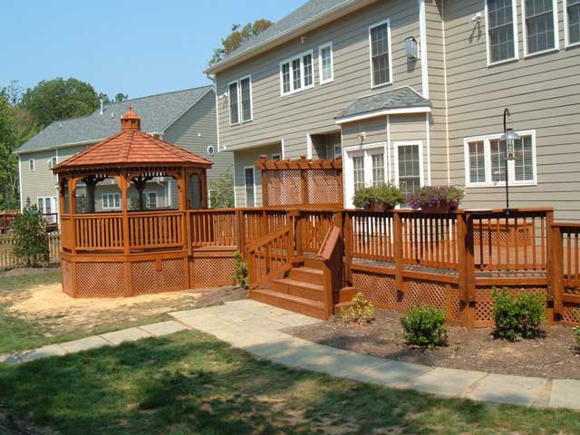 Trench — Brown gazebo outside the house in Woodbridge, VA