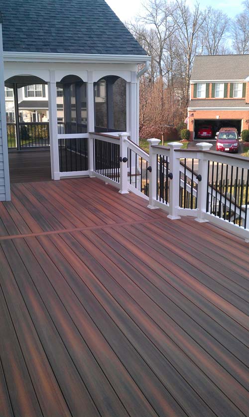 Picnic Table — Wooden floor of terrace in Woodbridge, VA