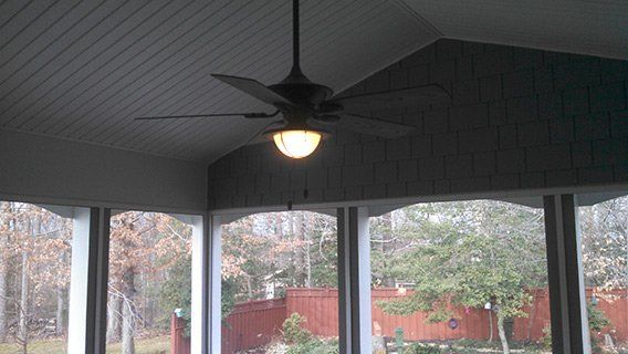 Wood Lattice — Ceiling fan with light open in Woodbridge, VA