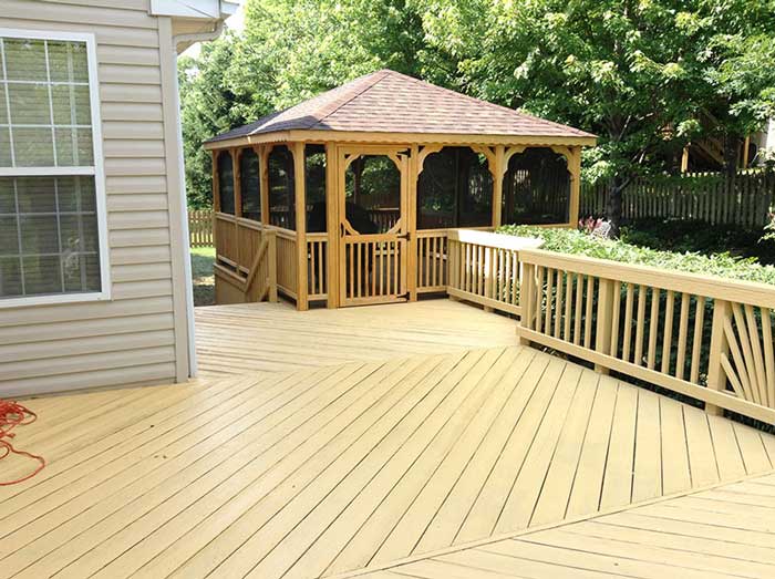 Funnel — Wide deck and brown gazebo in Woodbridge, VA