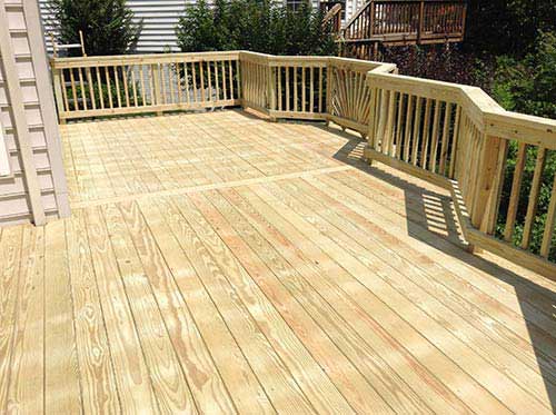 Upstairs Living Space — Wooden deck of house A in Woodbridge, VA