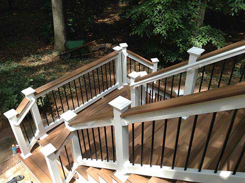 Extension — Top view of wooden stairs in Woodbridge, VA