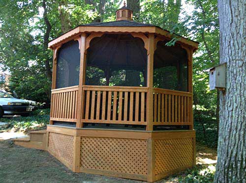 Fosse — Back view of brown gazebo in Woodbridge, VA