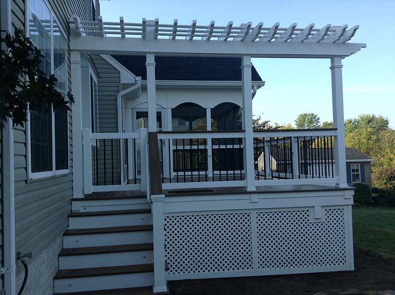 Storage Shed Plans — White and brown deck in Woodbridge, VA