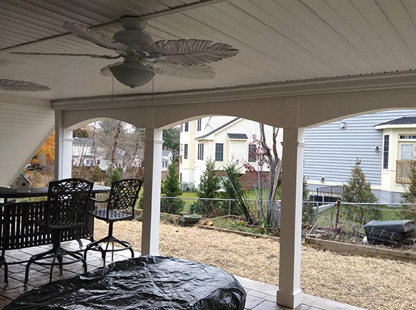 Timber — White deck with ceiling fan and chairs in Woodbridge, VA