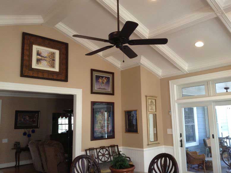 Custom Decks — Black ceiling fan in the dining room in Woodbridge, VA