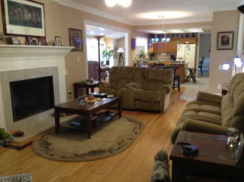 Upstairs Living Space — Dining room with fire pit in Woodbridge, VA