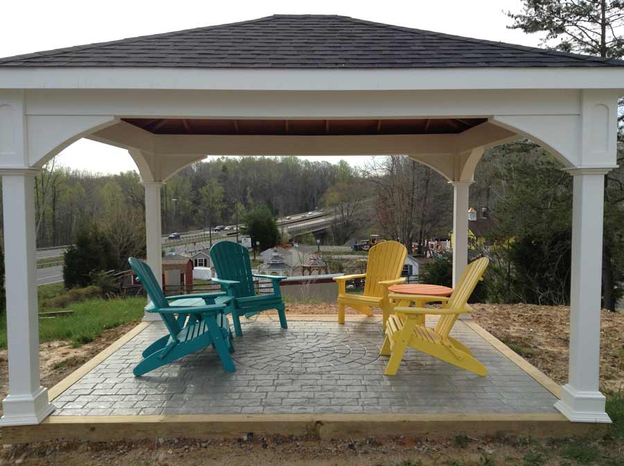 Enhancement — Four colored chairs in the gazebo in Woodbridge, VA