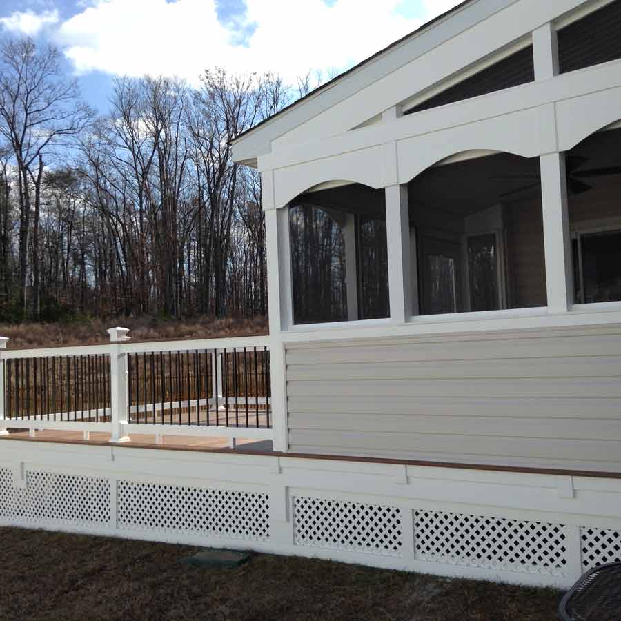 Sash Windows — Backyard white deck in Woodbridge, VA
