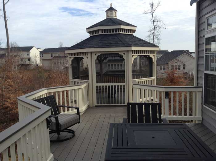 Drain — Designed cream color gazebo in Woodbridge, VA