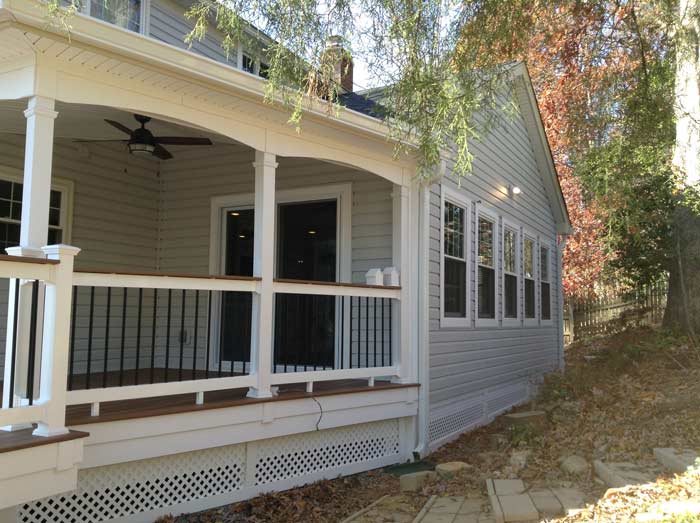 Finished Basement — House deck with white siding in Woodbridge, VA