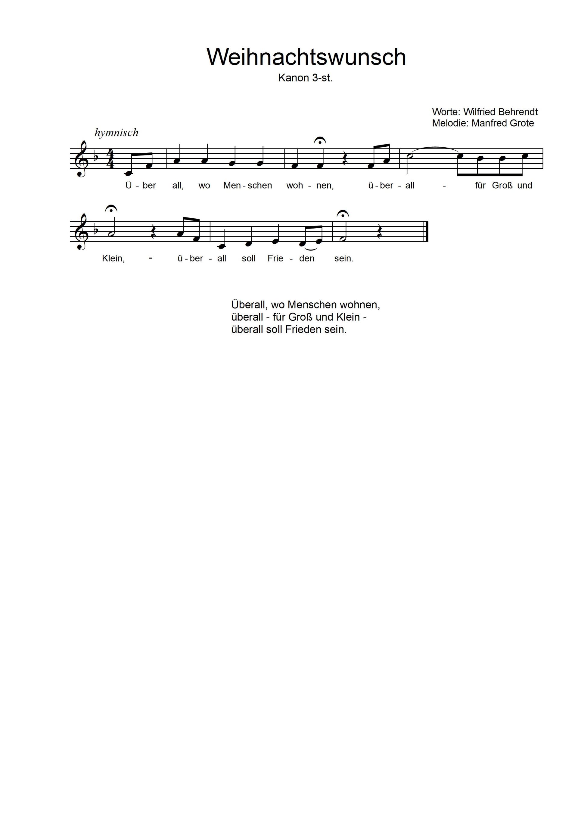 Kanon Geburtstag & Weihnachten Wir singen im Chor