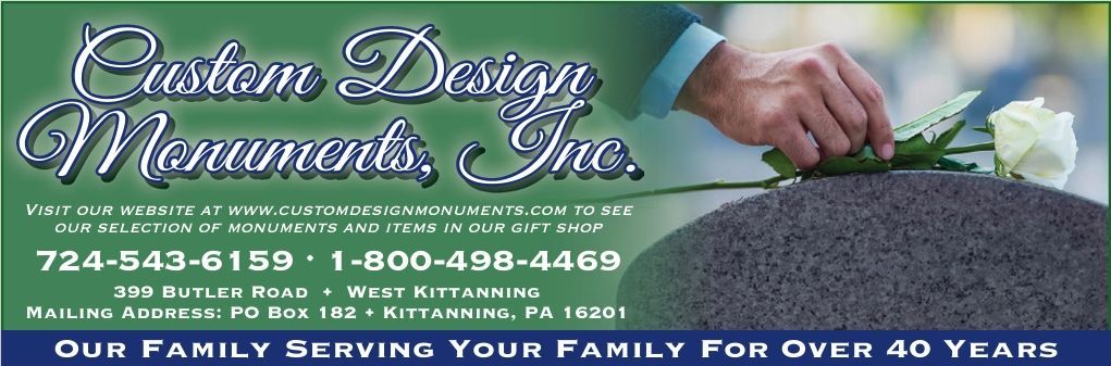 Home A black and white logo for custom design monuments