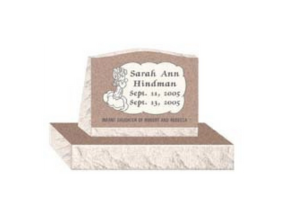 A gravestone for sarah ann hindman is shown on a white background.