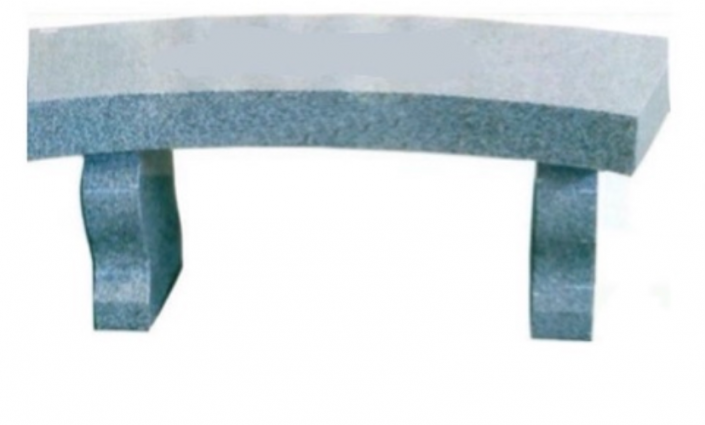A blue stone bench with a white background