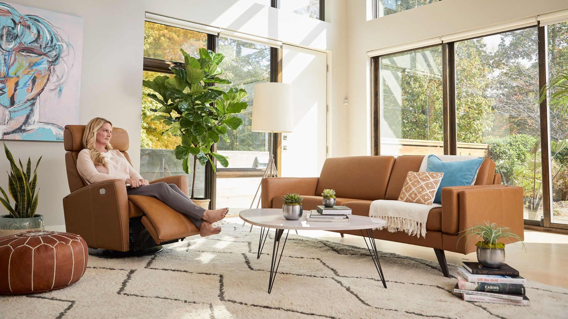 Fjords Nordic sofa and Milan recliner