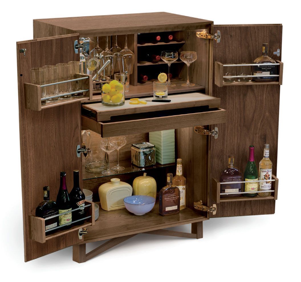 Exeter Bar Cabinet in Cherry or Walnut