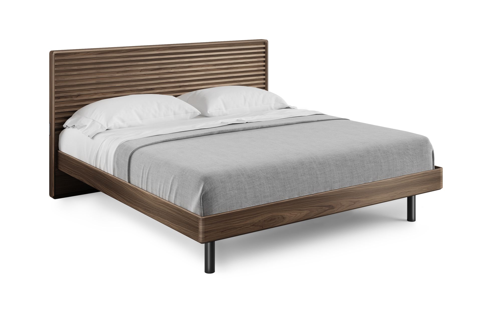 Cross-LINQ 9129 Modern King Bed With Charging Stations | BDI Furniture