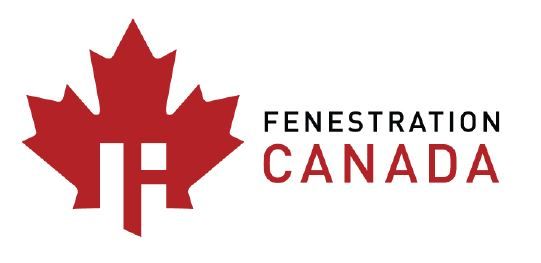 A logo for fenestration canada with a red maple leaf