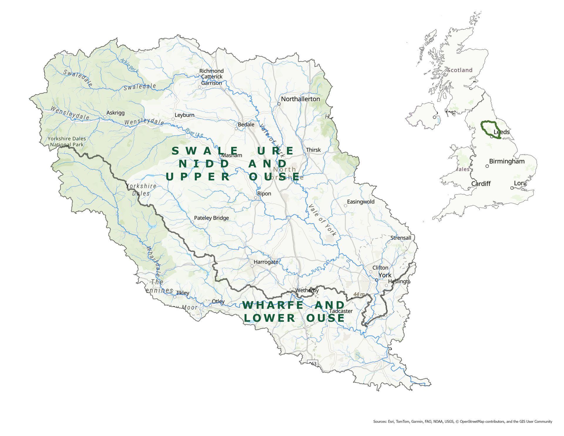 Yorkshire Dales river catchments