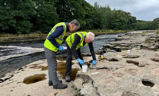 Taking samples on the River Ure