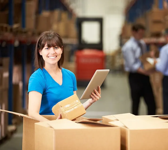 woman holding a package