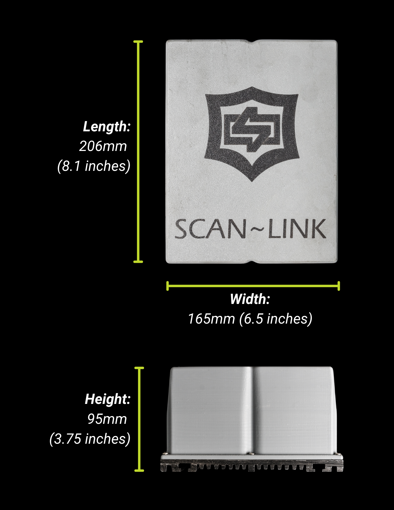 Diagram of a rectangular device labeled 