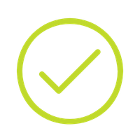 Green checkmark inside a green circle on a white background
