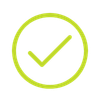 Green checkmark inside a green circle on a white background