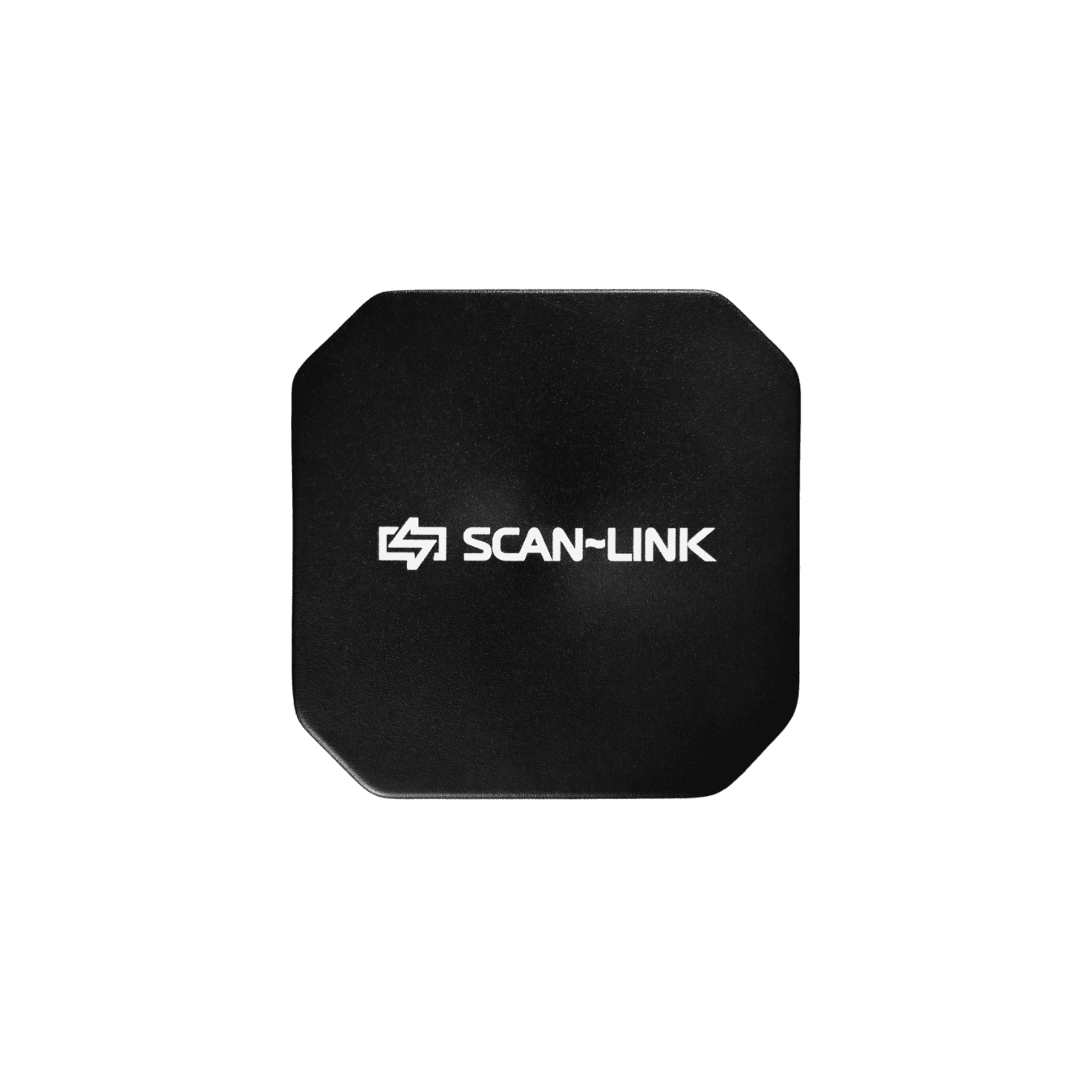 Black Scan-Link device with a red button, circular lights, and WiFi symbol on a black background.