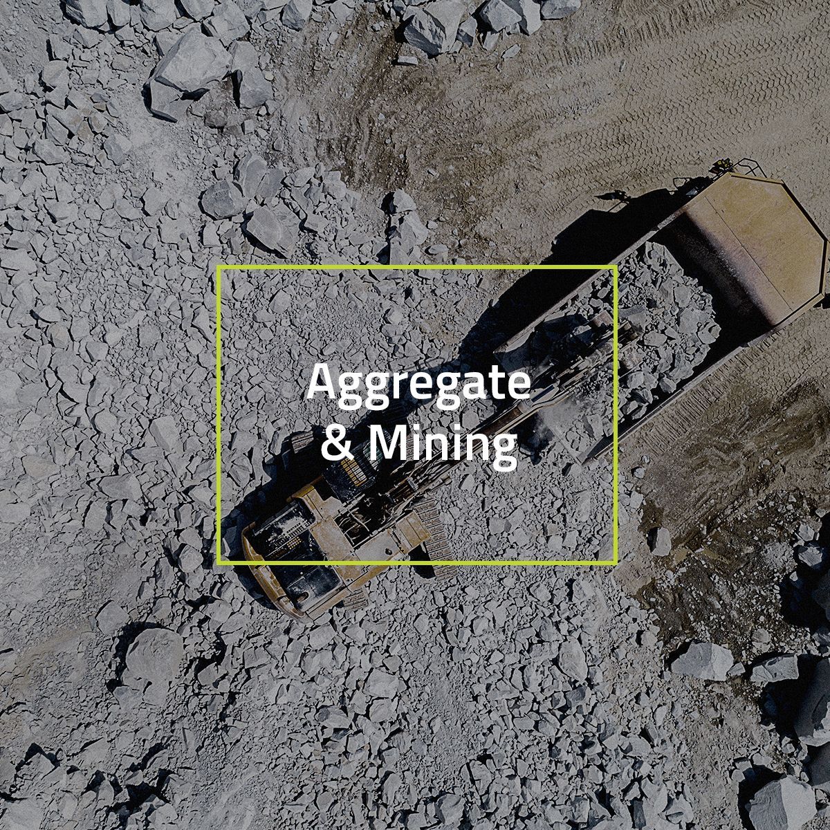 An aerial view of an aggregate and mining site