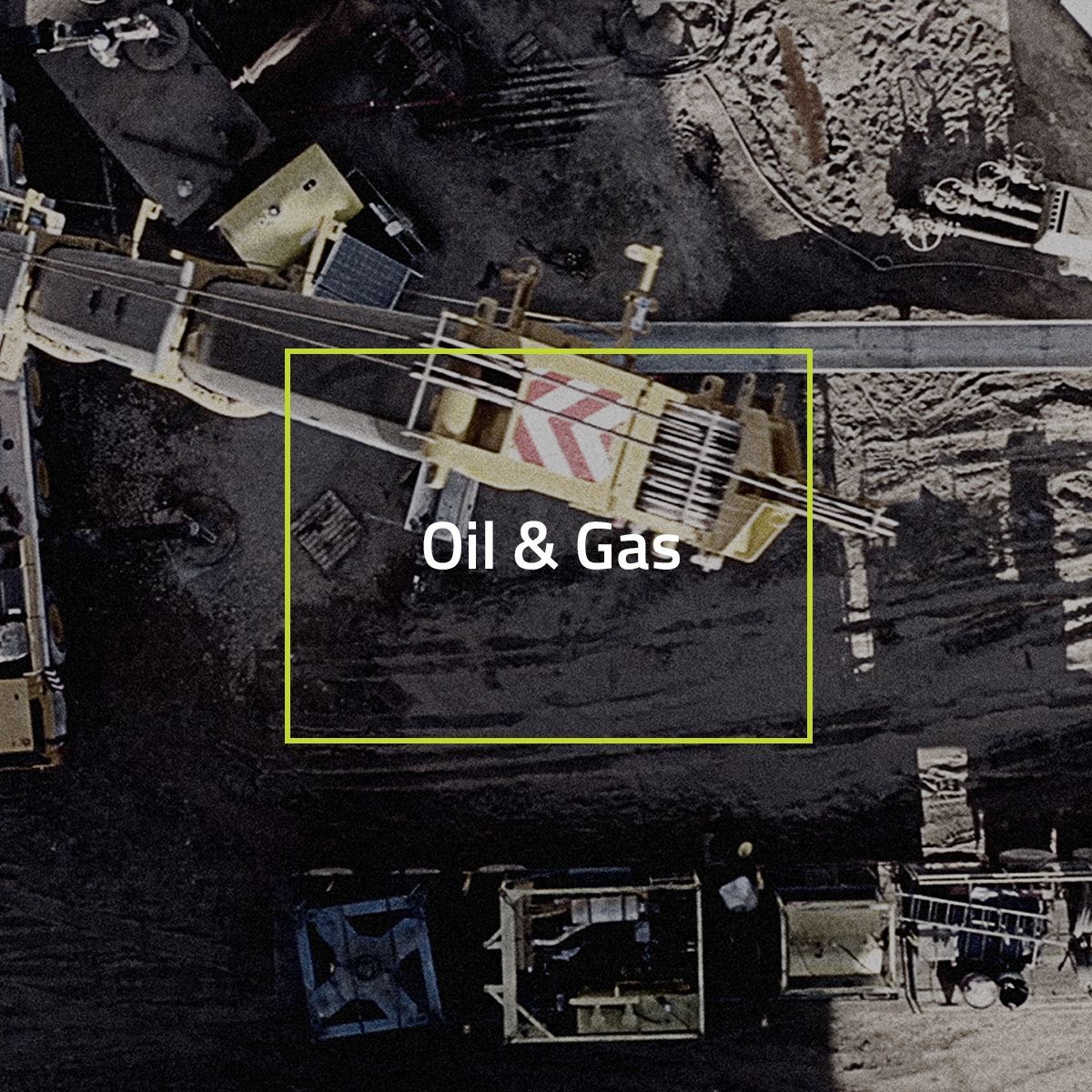 An aerial view of an oil and gas site